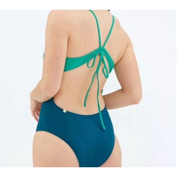 Summer salt THE SWAN DIVE ONE PIECE SWIMSUIT Black & White Women's Sz 12 New - Picture 3 of 8